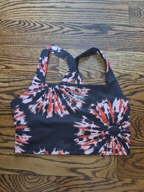 Nike Tie-Dye Sports Bra Crop Top with Script Logo